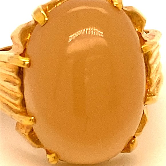 Orange Calcite 16.98ct Solid 18K Gold Ring - Picture 8 of 8